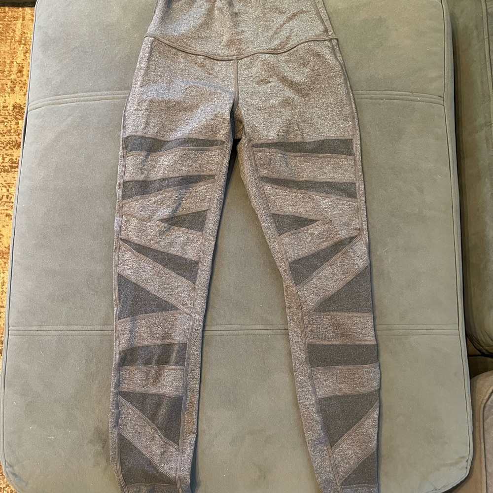 Grey mesh lululemon leggings wonder under